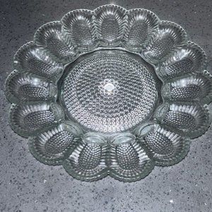 Vintage Indiana Glass Hobnail Deviled Egg Plate Pristine